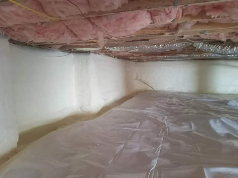 Crawl space encapsulation with closed-cell spray foam for Spray Foam Roofing in Douglass Hills